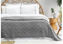 Постельное белье Washed Cotton Saheser - Noemi Grey с вышивкой и покрывалом пике (Турция), евро